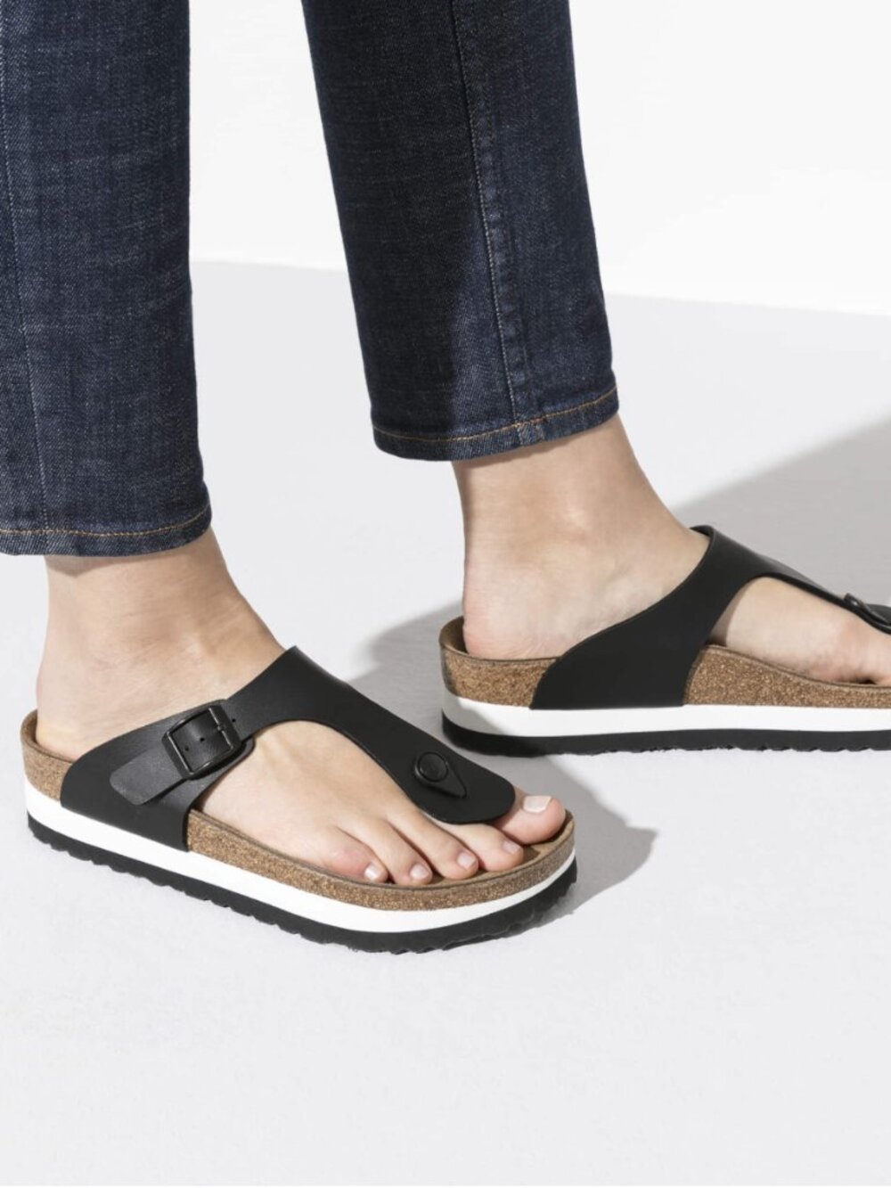 ✨ Papillio Gizeh Platform Birko-Flor – Black & White | Size 39 / US 8–8.5 – New - Picture 6 of 14